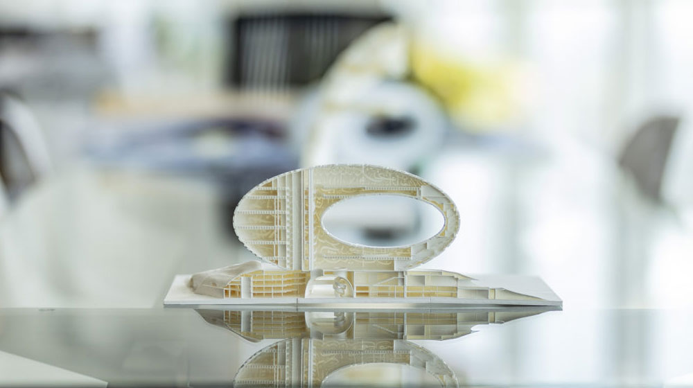 Модель у розрізі показує внутрішню структуру Музею майбутнього.