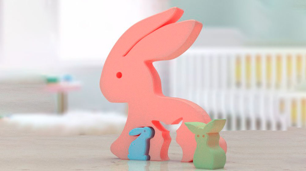 3D печать на Пасху. Головоломка с пасхальным кроликом.