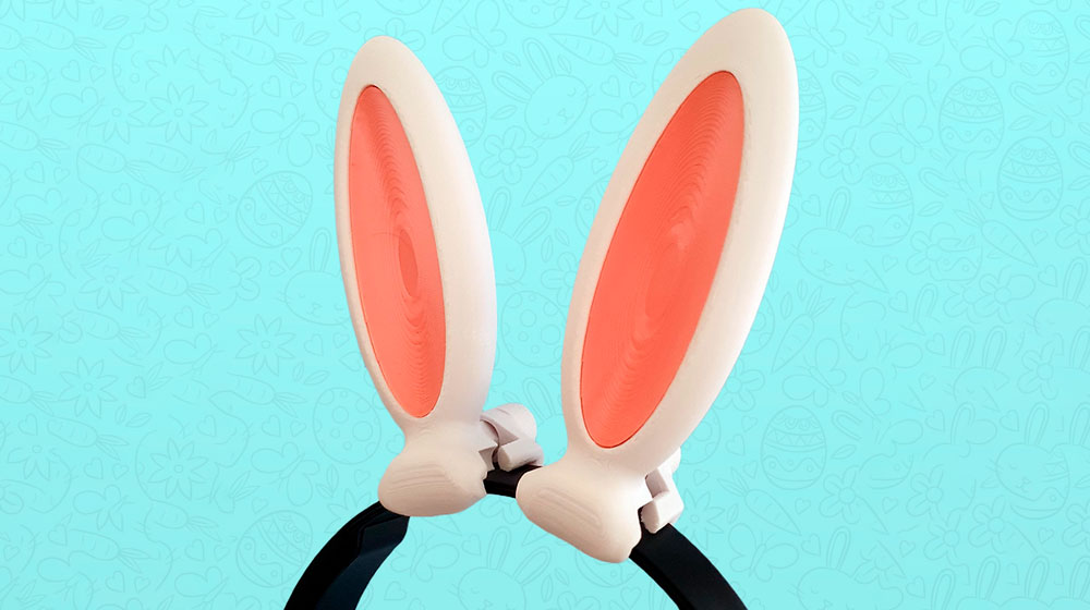 3D печать на Пасху. Уши зайчика на наушники.