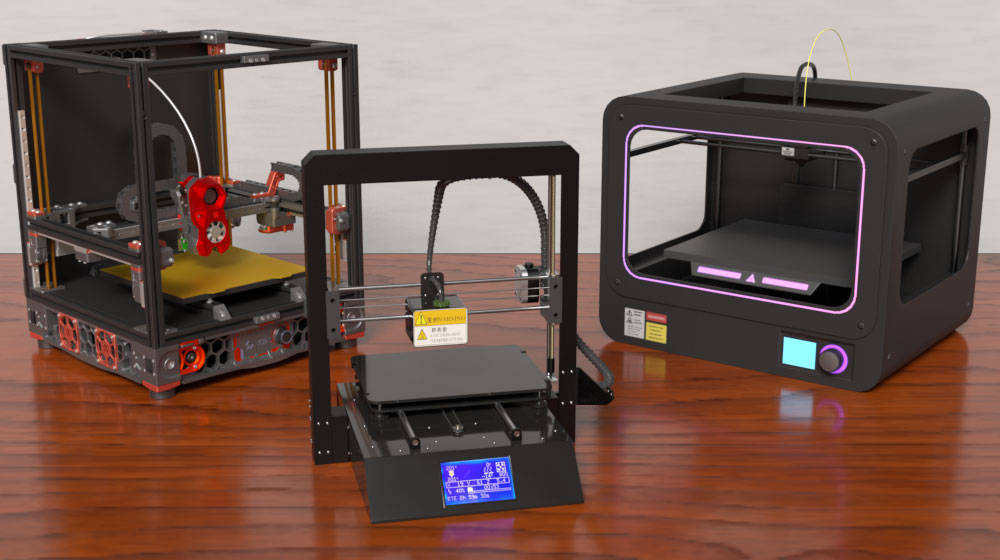 Різні моделі 3D-принтерів у різних цінових категоріях