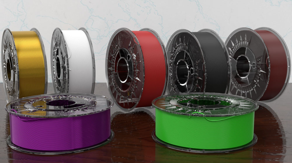 Різні види філаментів для 3D-друку