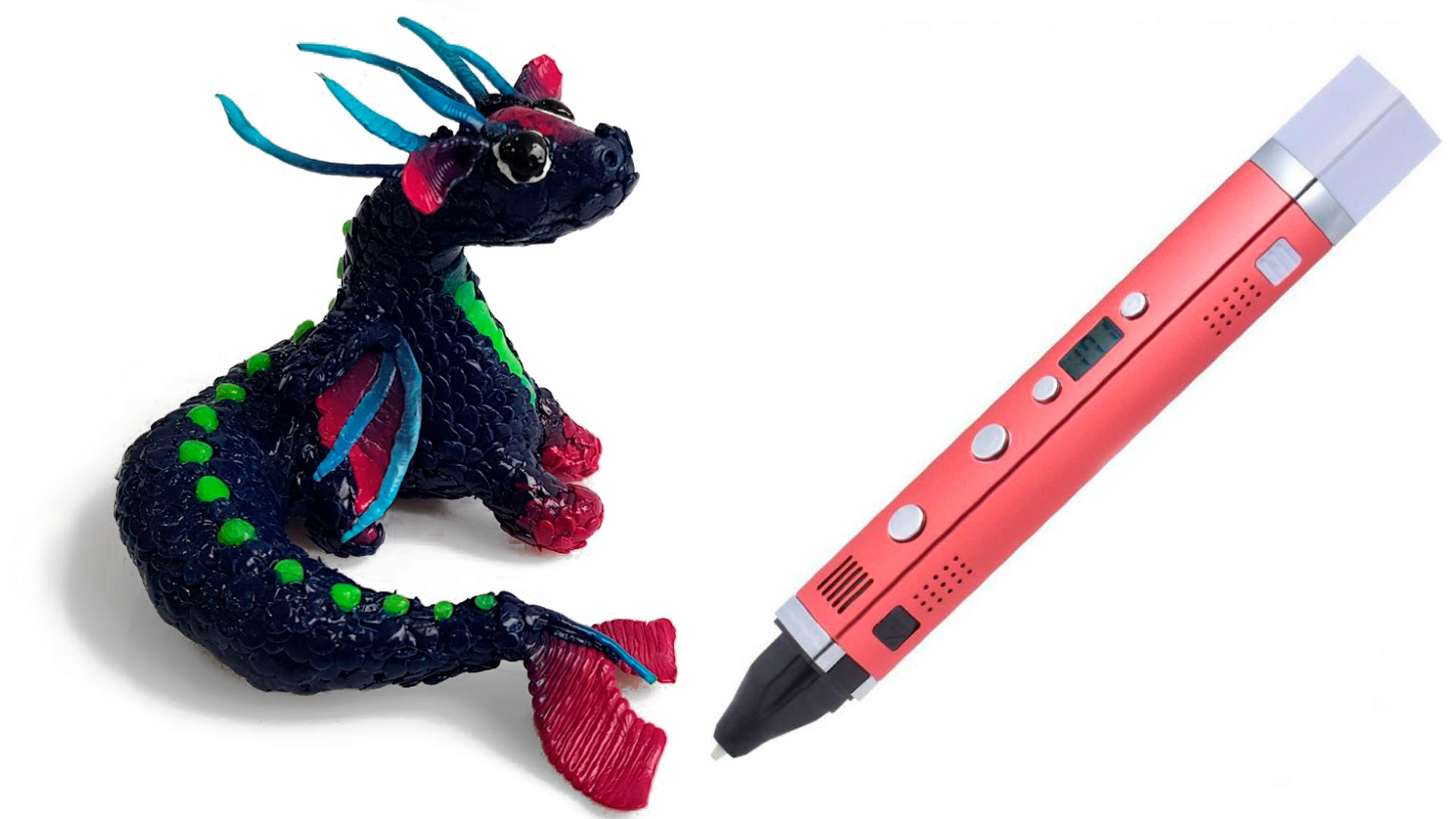 3D-ручка Myriwell та модель дракона, створена за її допомогою