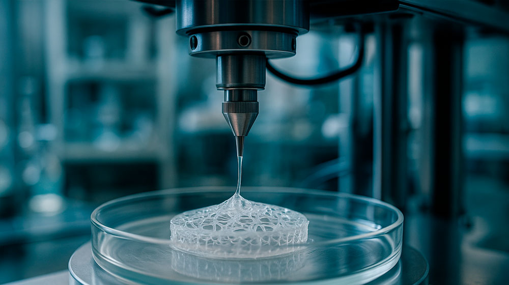 Біопринтер створює складну тканинну структуру з біочорнил