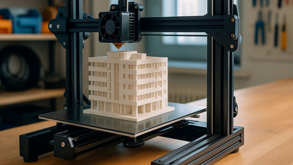 Архитектурный макет, напечатанный на 3D-принтере