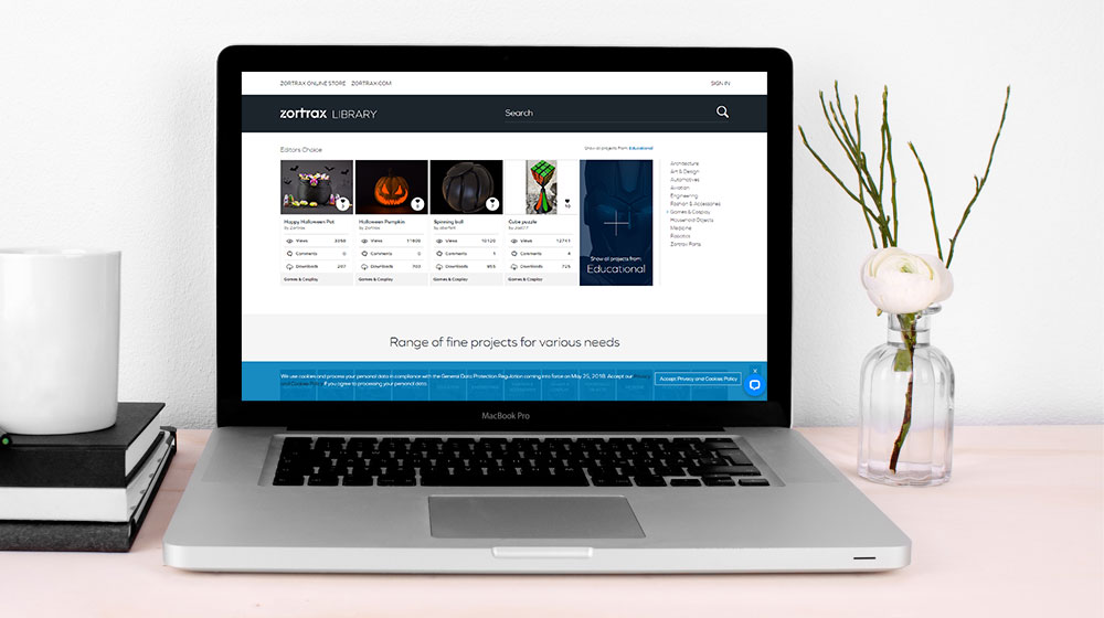 Безкоштовні файли STL на Бібліотека Zortrax(Zortrax Library).