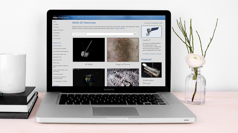 Безкоштовні файли STL на 3D-ресурси НАСА (NASA 3D Resources).