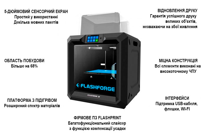 Переваги 3D принтера FlashForge Guider II